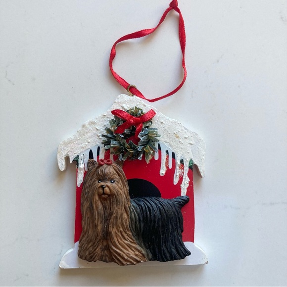 Two Yorkshire Terrier Adorable Christmas Ornaments - Picture 3 of 3